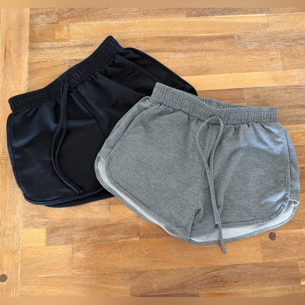 Kids Cozy Athletic Shorts - Gray & Black